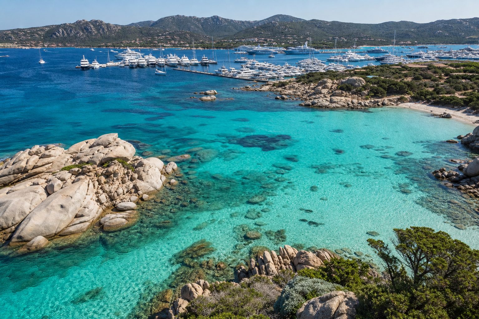 Vue aérienne de la côte Costa Smeralda